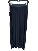 ECI NEW YORK LADIES LONG SOLID BLACK STRETCHY ELASTIC WAIST FLARED SKIRT... - £18.16 GBP