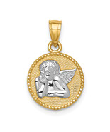 14K and White Rhodium Angel Round Pendant C4658 - €213,48 EUR 14K and White Rhodium Angel Round Pendant C4658 - €213,48 EUR