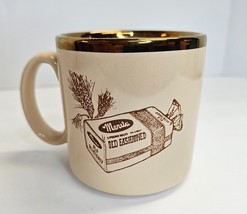 Vintage Merita Bread Coffee Mug Cup Tan/Off White Advertising Gold Rim R... - $395.99