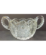 Vintage Clear Cut Glass Double Handle Candy Mint Nut Sugar Bowl Sawtooth... - £11.78 GBP