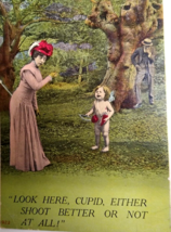 Valentine Postcard Fantasy Look Here Cupid Shoot Better 1922 Bamforth Holmfirth - £15.80 GBP