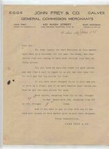 John Frey &amp; Co Commission Merchant Letter Eggs Calves St Louis Missouri ... - $11.88