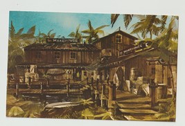 Postcard CA California Marina Del Rey The Warehouse Restaurant Illustration - £5.53 GBP