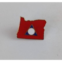 Vintage Red with Blue Triangle &amp; White Circle Lapel Hat Pin - £6.52 GBP