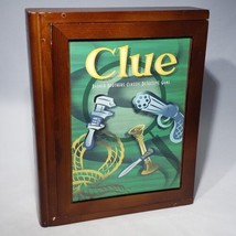 Clue Vintage Game Collection Wooden Box Bookshelf Book Game Parker Brothers - £17.50 GBP