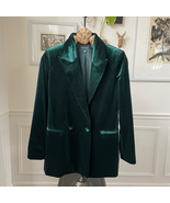 INC International Concepts Green Velvet Double Breasted Blazer S - $40.32