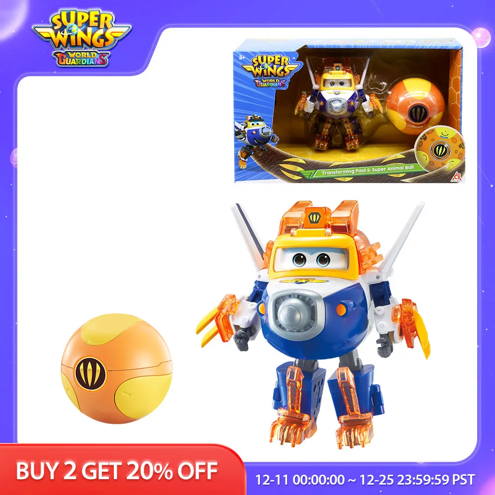 Super Wings S6 5 Inches Transforming Paul &amp; Ball - Animal Power Robots - £49.60 GBP