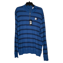 Chaps Reversible 1/4 Zip Pullover Shirt Size Large Blue &amp; Blue Navy Stri... - £18.68 GBP
