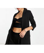 AllSaints US 2/UK 6 Womens Aleida Jersey Blazer Black Open Jacket Cardig... - $118.79