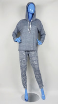 Jaclyn Intimate Knit 2 pc Pajamas PJs Lounge Jogger Set M 8 10 Hoodie Elephants - £13.99 GBP