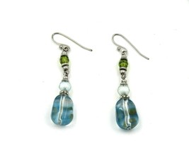Vintage Dangle Earrings with Faux Turquoise Stone - £7.08 GBP