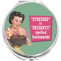 Stressed Dessert Cake Compact with Mirrors - Perfect for your Pocket or ... - $11.76
