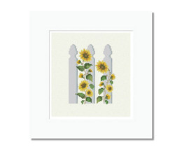 Cross Stitch Pattern, Sunflowers and Fence - PDF, designed by Lucy X Stitches - $4.50