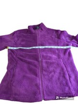 Polar Edge Purple Fleece Long Sleeve Zip Jacket Pockets Womens Size XL - £9.38 GBP
