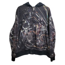 Y2k Metal Mulisha All Over Print Hoodie Zip Up SZ Large - $49.45