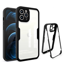 360° Transparent Full Cover Case Designed For iPhone 11 6.1&quot; BLACK - £6.02 GBP