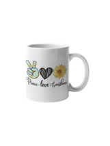 Peace Love &amp; Sunshine Valentines or Mother&#39;s Day  Gift 15 OZ Ceramic Coffee Mug - £15.49 GBP
