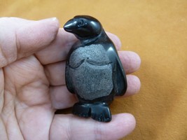 Y-PEN-724) Black Onyx PENGUIN gemstone BIRD penguins king emperor Antarc... - $458.28 MXN