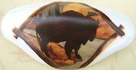 Ceramic Cabinet Drawer Pull Buffalo Silhouette @Pretty@ wildlife - $8.41