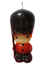 Vintage Royal Queens Guard 9&quot; Tall Wax Candle Black Red Never Burned - £9.41 GBP
