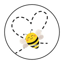 30 Bumble Bee With Heart Envelope Seals Labels Stickers 1.5&quot; Round Love - £5.98 GBP