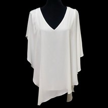 Joseph Ribkoff Off White Georgette Silky Knit Tunic Asymmetrical Blouse Size 12 - £61.80 GBP
