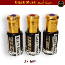 3x Black Musk 6ml Arabic Perfume Tahara Oil High Quality مسك أسود... - £12.30 GBP