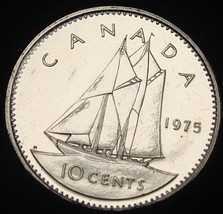 Canada 10 Cents 1975 Proof-Like~Elizabeth II~Free Shipping - £3.98 GBP