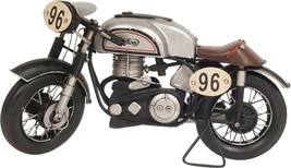 Model Motorcycle 1952 Norton Manx 1:8 Silver Tin Handmade Hand-Craf - £109.07 GBP