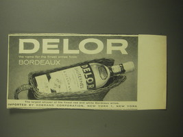 1959 Delor Bordeaux Wine Ad - Delor the name for the finest wines from Bordeaux - £14.78 GBP