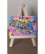 ACEO Original Abstract Acrylic Painting Collage Signed ATC Collectible M... - $1.82