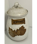 Vintage Pottery Leaves drippings jar container top is repaired has chip ... - £18.28 GBP