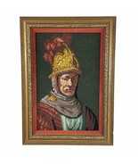 Vintage Crewel Art Rembrandt Man Golden Helmet Gold Frame Needlepoint Kn... - $1,607.03 MXN