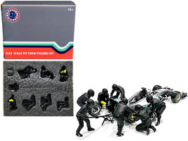 Formula One F1 Pit Crew 7 Figurine Set Team Black Release II for 1/43 Sc... - $60.99