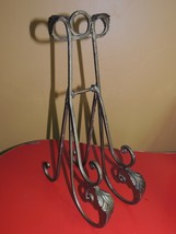 Plate Display Stand / Picture Easel 15&quot; Holder Rack bronze color leaf sc... - $14.84