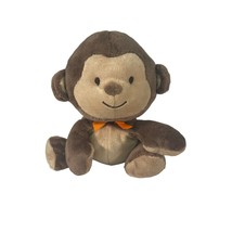Carter&#39;s Child of Mine Plush Brown Tan Monkey Orange Bow Small 6” - $13.85