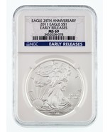 2011 Americano Plateado Águila 25th Aniversario Graduado Por NGC Como MS-69 - $76.36