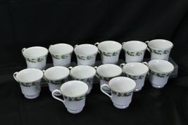 China Pearl Noel Cups Xmas Lot of 14 Christmas Brown Back Stamp - $29.39