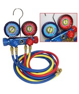 R134A R22 R12 R502 A/C Manifold Service Gauges Set + 4pc 60&quot; Charging Hose - $1,154.85 MXN