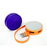 4-Port Round USB Hub, 2&quot; Diameter, Fits in Pocket, Choice of Orange or P... - £5.42 GBP