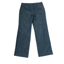Cato Denim Pants Size 12 Wide Leg Womens Stretch Blend Blue Casual 34X32 - $17.81
