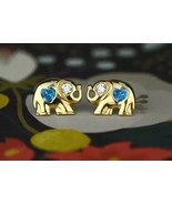 1Ct Heart Cut Blue Topaz Lab-Created Women&#39;s Stud Earring 14K Yellow Gol... - $186.19