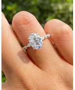 2.61 TC Elongated Oval Cut Moissanite Solitaire-Hand Crafted  Cathedral ... - $99.99