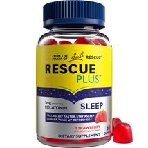 8/27 Bach RESCUE PLUS Melatonin Sleep Gummies, Natural Strawberry Flavor... - $13.85