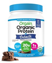 Orgain Organic Vegan Protein Powder + Oat Milk, Chocolate - 20g Plant Based Prot - £24.17 GBP