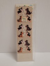 Vintage 1990 Sandylion 15 Ct Fuzzy Dogs & Bones 1" Stickers Sealed Package - $39.59