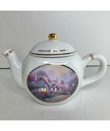 Vintage Thomas Kinkade Candlelight Cottage Teapot TKE-CTG 176941-01 - $39.60