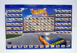 Hot Wheels Race Hard Finish First Poster Mattel 26&quot;x39&quot; 100 Car Line-Up ... - $9.64