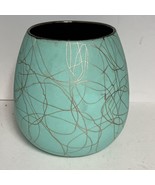 Vintage Atomic MCM Shawnee Pottery Turquoise Gold Planter Vase 1008 1950... - $33.78 CAD