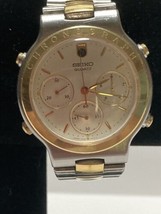 Vintage Seiko 7A34 Quartz Chronograph Mens Wrist Watch Triple signed - £33.20 GBP